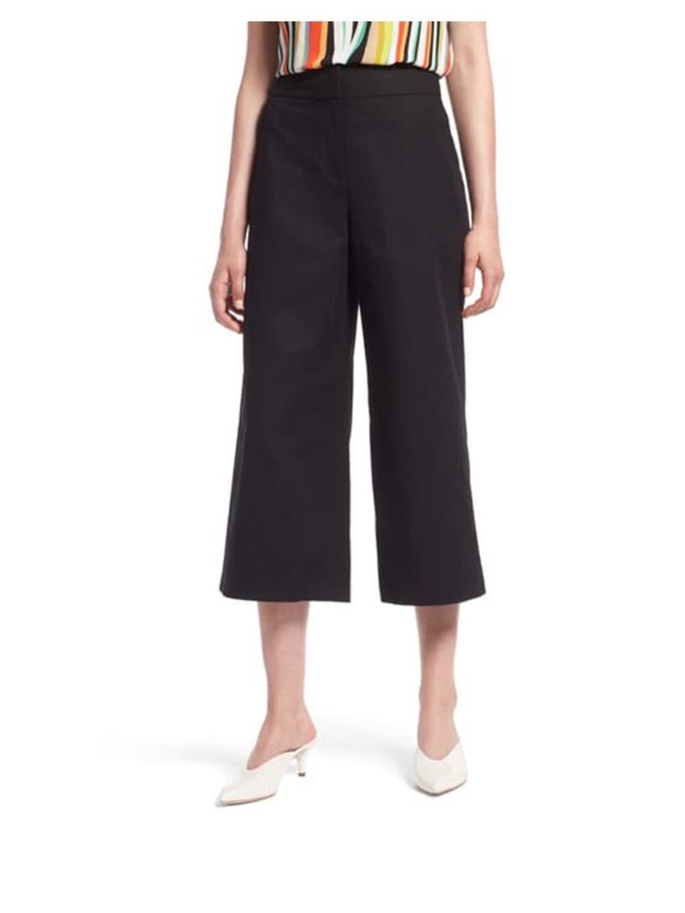 Halogen Pull-On Wide-Leg Crop Pants Black Small